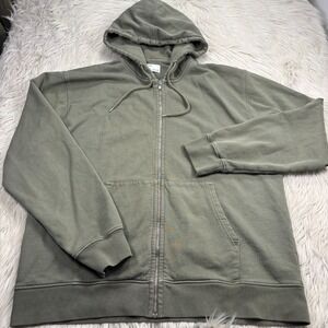 Colorful Standard Men's XXL Green Zip Front Hoodie Qualiy Basic Street Normcore